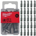 Bity do wkrętarki PZ2 25mm 1/4" HEX MILWAUKEE 25szt