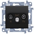 Gniazdo antenowe R-TV-SAT końcowe SIMON 10 czarne matowe Kontakt Simon CASK.01/49