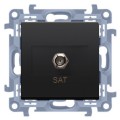 Gniazdo antenowy SAT typ F pojedyncze SIMON 10 czarne matowe Kontakt Simon CASF1.01/49
