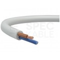 Kabel mieszkaniowy OMY / H03VV-F 2x0,5mm2 biały 300/500V giętki linka Elektrokabel