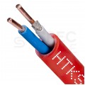 Kabel przeciwpożarowy parowany HTKSH 1x2x0,8mm FE180 PH90 E90 czerwony 225V bezhalogenowy B2ca drut Bitner