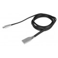 Kabel USB 2.0 A / micro-B (wtyk / wtyk) płaski czarny 1m NATEC