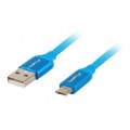 Kabel USB 2.0 A / micro-B (wtyk / wtyk) Quick Charge 3.0 niebieski 1,8m LANBERG