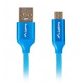 Kabel USB 2.0 A / micro-B (wtyk / wtyk) Quick Charge 3.0 niebieski 1,8m LANBERG