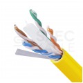 Kabel UTP kat.6 U/UTP 4x2x0,57 B2ca żółty LSOH Alantec