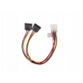 Kabel zasilający wewnętrzny wtyk MOLEX (m) 4-pin -> 2x gniazdo SATA 15-pin (f) 30cm LANBERG