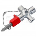 Klucz wielofunkcyjny MINI brelok do szaf sterowniczych (4 profile) talblic rozdzielczych systemów odcinających z adapterem 1/4" KNIPEX 00 11 02