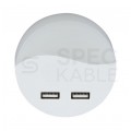 Lampka nocna do gniazdka z 2x USB 10lm 3000k, chip SAMSUNG IP20 barwa WW biała ciepła V-TAC VT-84-RD 5 LAT GWARANCJI