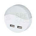 Lampka nocna do gniazdka z 2x USB 10lm 3000k, chip SAMSUNG IP20 barwa WW biała ciepła V-TAC VT-84-RD 5 LAT GWARANCJI