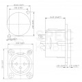 NEUTRIK Gniazdo tablicowe XLR(m) 3pin