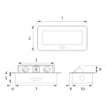 OUTLET Gniazdo meblowe, blatowe 2x2P+Z 16A 230V + 2xUSB A 2,1A 5V 3m czarny KOMBI BOX