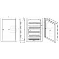 OUTLET Rozdzielnica podtynkowa metalowa 3x18 modułów IP30 (400V AC) 585x415x130mm drzwi pełne KOLE SYSTEMS