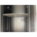 OUTLET Szafa stojąca RACK 19" 42U 600x600mm drzwi szklane czarna NEKU FLR + wyposażenie