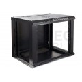 OUTLET Szafa wisząca RACK 19" 9U 450mm drzwi pełne czarna NEKU TS BOX