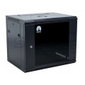 OUTLET Szafa wisząca RACK 19" 9U 450mm drzwi szklane czarna NEKU TS BOX