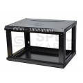 OUTLET Szafa wisząca RACK 19" 9U 450mm drzwi szklane czarna NEKU TS BOX