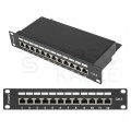 Patch panel RACK 10" kat.6 12p FTP czarny LANBERG