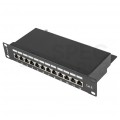 Patch panel RACK 10" kat.6 12p FTP czarny LANBERG