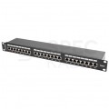 Patch panel RACK 19" kat.6 24p FTP 1U czarny LANBERG