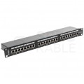 Patch panel RACK 19" kat.6 24p FTP 1U czarny LANBERG