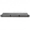 Patch panel RACK 19" kat.6 24p FTP 1U czarny LANBERG