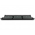 Patch panel RACK 19" kat.6 24p UTP z półką 1U czarny Alantec