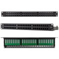 Patch panel RACK 19" kat.6 48p UTP z półką 1U ATEL