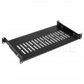 Półka regulowana do szafy RACK 19" 1U 250mm (350mm) czarna NEKU