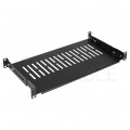 Półka regulowana do szafy RACK 19" 1U 250mm (350mm) czarna NEKU