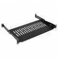 Półka regulowana do szafy RACK 19" 1U 250mm (350mm) czarna NEKU