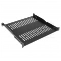 Półka regulowana do szafy RACK 19" 1U 450mm (550mm) czarna NEKU