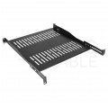 Półka regulowana do szafy RACK 19" 1U 450mm (550mm) czarna NEKU