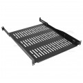 Półka regulowana do szafy RACK 19" 1U 550mm (650mm) czarna NEKU