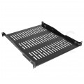 Półka regulowana do szafy RACK 19" 1U 550mm (650mm) czarna NEKU