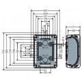 Puszka instalacyjna KF 1000 B natynkowa bez zacisków z linką łączącą pokrywę z podstawą 180x130x77mm hermetyczna IP66 czarna HENSEL