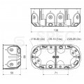 Puszka instalacyjna podtynkowa podwójna do nidy 2x fi:60x50mm wiatroszczelna, dźwiękochłonna, głęboka z wkrętami KOPOS