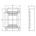 Rozdzielnica natynkowa PNS-MM 2x18 modułów IP40 (400V AC) 396x361x112mm plastikowa drzwi pełne NOARK