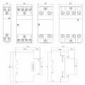 Stycznik modułowy 25A 2xNO + 2xNC cewka 230V TH35 instalacyjny 4-biegunowy 2-modułowy NOARK