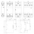 Stycznik modułowy instalacyjny cewka 25A 230V AC 2xNO + 2xNC na szynę TH35 DIN 4-biegunowy 2-modułowy NOARK