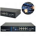 Switch 19" RACK 8x port RJ45 (Gigabit Ethernet 1000Mb/s) + 2x port SFP Uplink 1Gb/s + 1 port konsolowy RJ45, przełącznik zarządzalny L2 AVIZIO