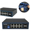 Switch PoE Desktop 10x port RJ45 (Gigabit Ethernet 1000Mb/s, w tym 8x PoE+ i 2x SFP Uplink) przełącznik niezarządzalny AVIZIO