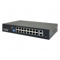 Switch PoE Desktop 18x port RJ45 (16x PoE+ 100Mb/s i 2x Uplink Gigabit Ethernet ) przełącznik niezarządzalny AVIZIO