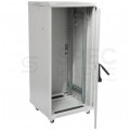 Szafa stojąca RACK 19" 27U 600x800mm drzwi szklane szara TOTEN G7