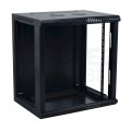 Szafa wisząca RACK 19" 12U 450mm drzwi szklane czarna NEKU TS BOX