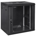 Szafa wisząca RACK 19" 15U 600mm drzwi szklane czarna TOTEN