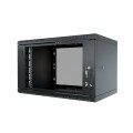 Szafa wisząca RACK 19" 6U 350mm drzwi szklane czarna ECO BOX