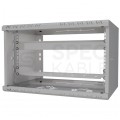 Szafa wisząca RACK 19" 6U 350mm drzwi szklane szara z półką i maskownicą