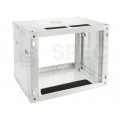 Szafa wisząca RACK 19" 9U 450mm drzwi szklane szara NEKU TS BOX