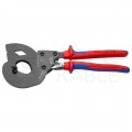 Szczypce nożyce zapadkowe do cięcia przewodów kabli napowietrznych ACSR z rdzeniem stalowym 32mm KNIPEX 95 32 340 SR