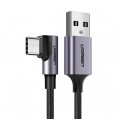 UGREEN Kabel USB 3.0 typ-A / typ-C kątowy (wtyk / wtyk) Quick Charge 3.0 US284 czarny 1m